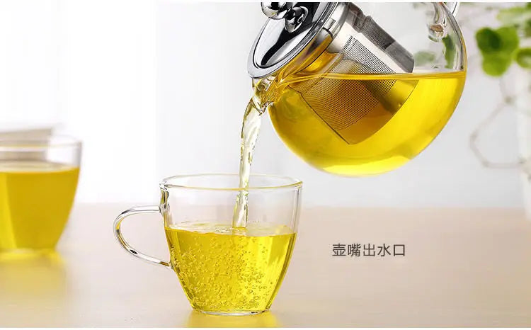 High quality Heat Resistant Glass Tea Pot,Chinese Flower Tea Set Puer Kettle Coffee Teapot Convenient With Infuser Office Home