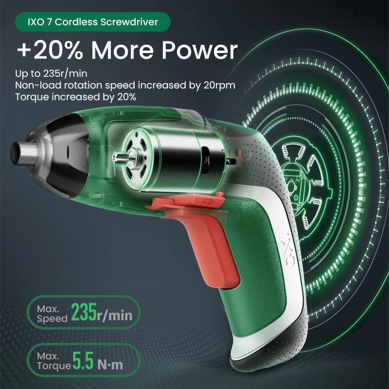 Akkuschrauber 2025: Bosch IXO 7 Cordless Electric Screwdriver USB Rechargeable - IXO 7th Compact 5.5Nm Max Torque Portable Power Machine Collection