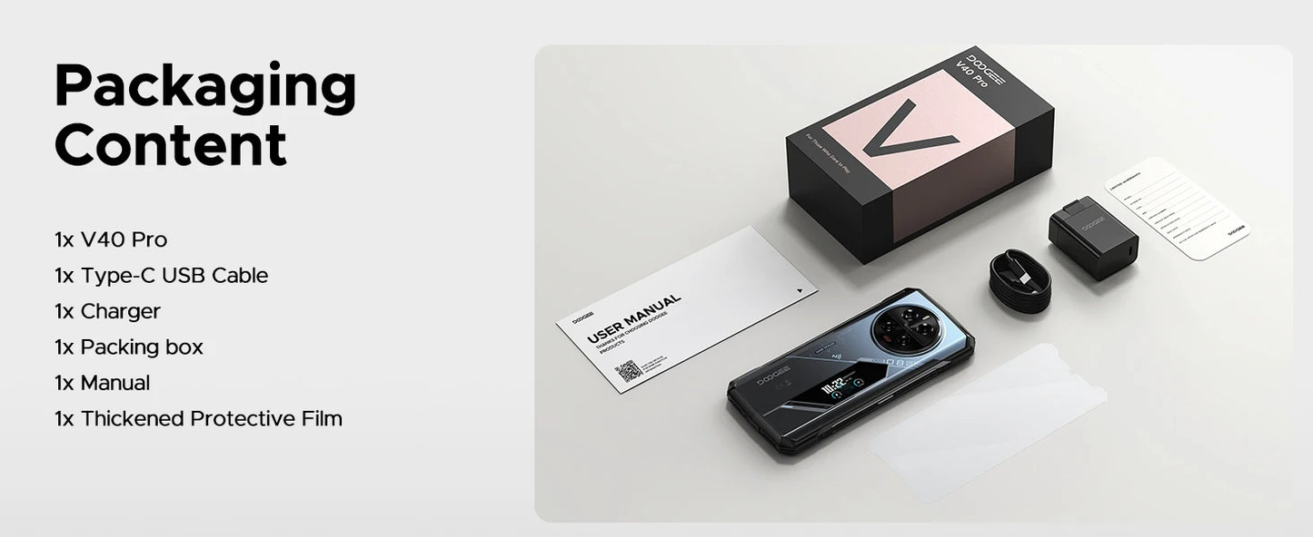 DOOGEE V40 Pro Robustes Gaming Smartphone - 8600 mAh 33W 6,78 Zoll