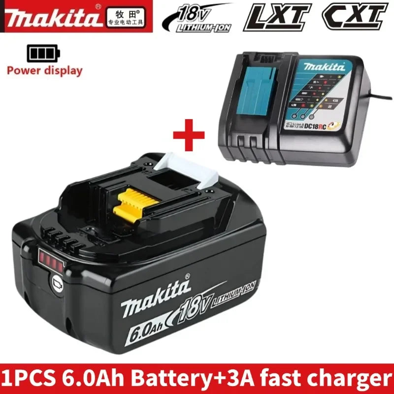 Authentic Makita 18V 6Ah rechargeable power tool battery with LED lithium-ion substitute LXT BL1860B BL1860 BL1850 charger