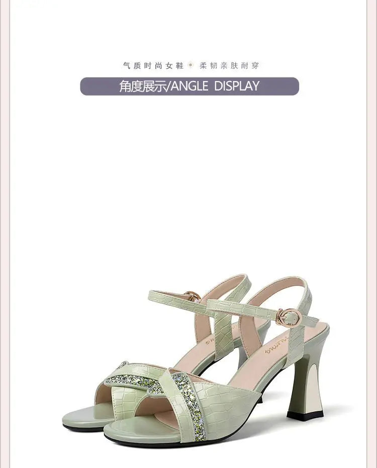 Elegant Sandals Ladies 2023 Shoes for Women Sandals Summer 2023 Peep Toe Dress Bling High Heels Sandals Female Fashion elegant Shoe
