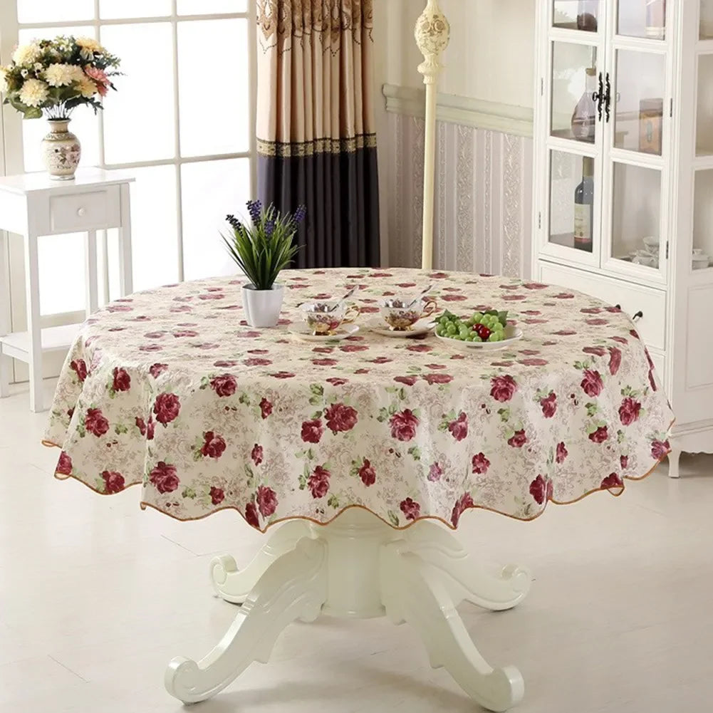 152/180 Cm Round Tablecloth Washable Tablecloth Decorative Tablecloth Indoor Holiday Home Christmas Party Picnic Restaurant
