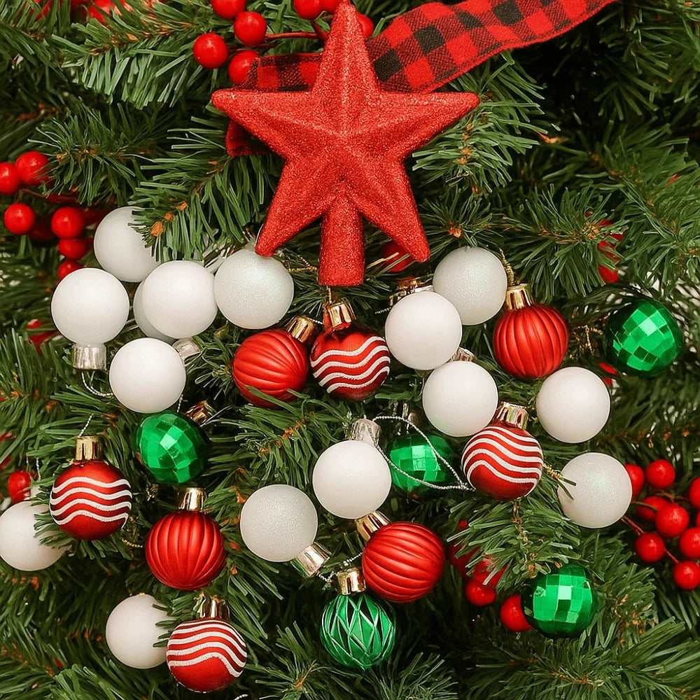 Electronic Stoßfest Weihnachtskugel Topper - 36 Stück Elektroplattiert