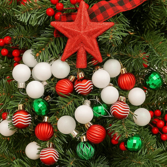 Electronic Stoßfest Weihnachtskugel Topper - 36 Stück Elektroplattiert