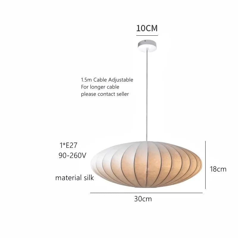 Italian Silk Cloth Pendant Lights Creative Living Room Pendant Hanging Lamps Modern Dining Room Lamps Decoration Indoor Lighting