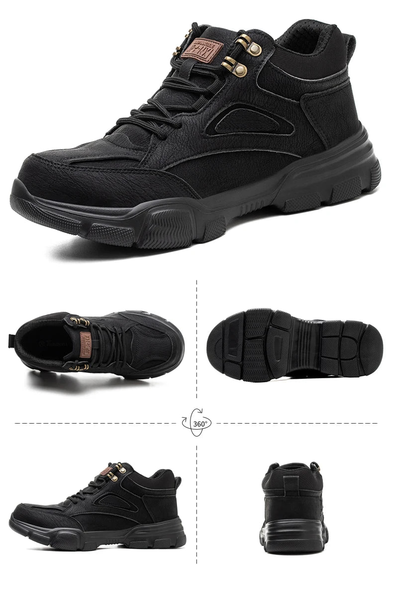 TANRDON W0484 Stahlkappe Sicherheitsstiefel - Größe 46 Leder