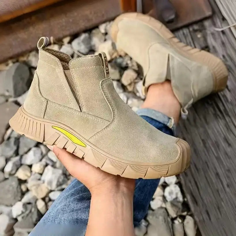 ZQXYZ 7100 Stahlkappe-Arbeitsschuhe - Gr 44; Leder; Gummi