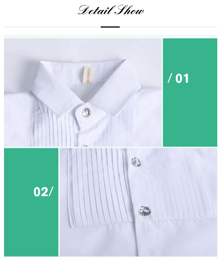 Schuluniform Hemd Jungen 2025 - Weiß Langarm Kragen Kinder Schulhemd