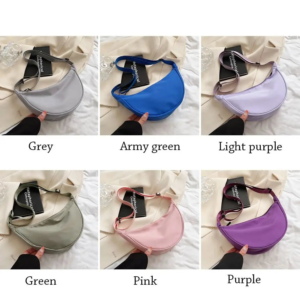 Nylon Crossbody Bag For Women Fashion Portable Casual Hobos Sport Chest Pouch Underarm Bags Students Dumpling Shape Shoulder Bag