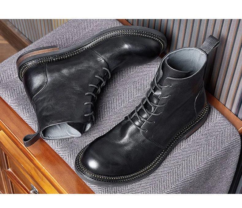 Handmade high quality soft leather boots in British style