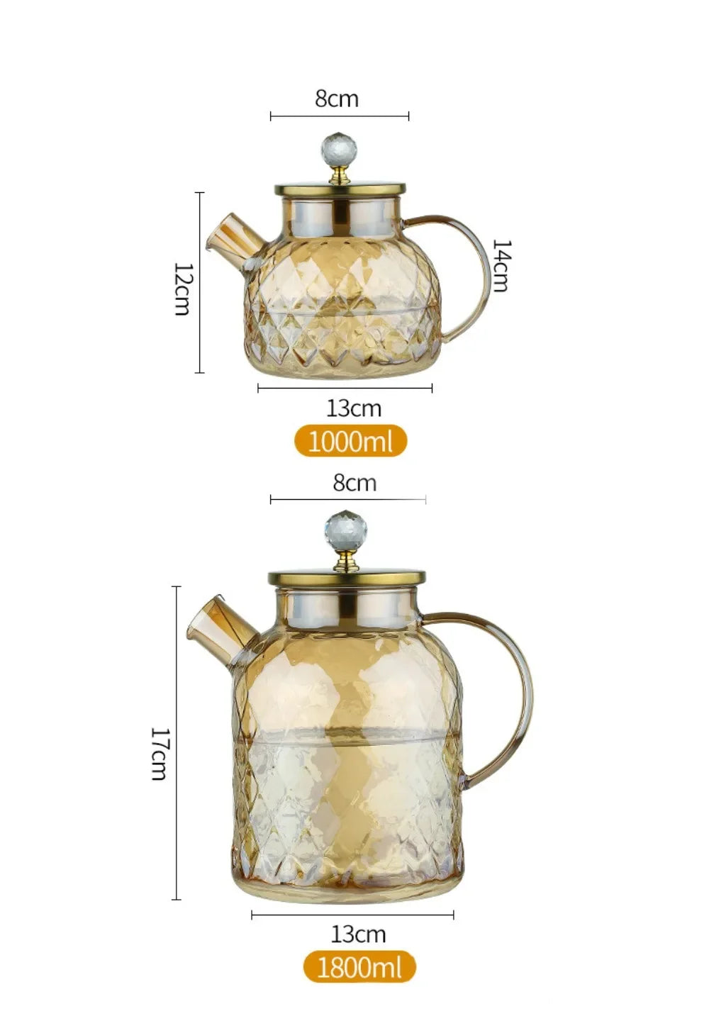 CasaBella Teekanne Mit Sieb - 1.0L Borosilikat Herd