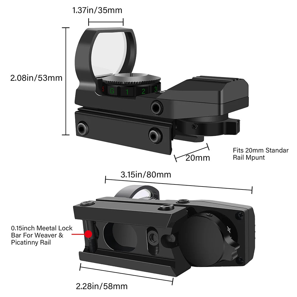 Bestsight Holographisch Rotpunktvisier - 20mm Schiene 6x