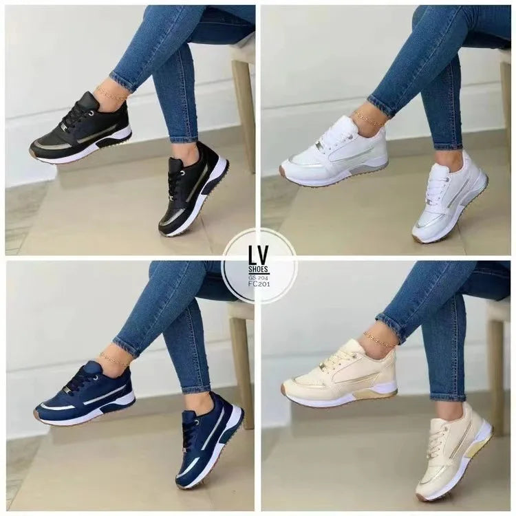 ZYXZ Sneakers Damen Atmungsaktiv - PU Obermaterial Flach 1cm