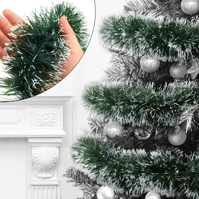 Weihnachten Lametta Girlande Bänder Ornamente Weihnachtsbaum hängen hängende Band Indoor Treppe Kamin Fenster Dekoration Kranz