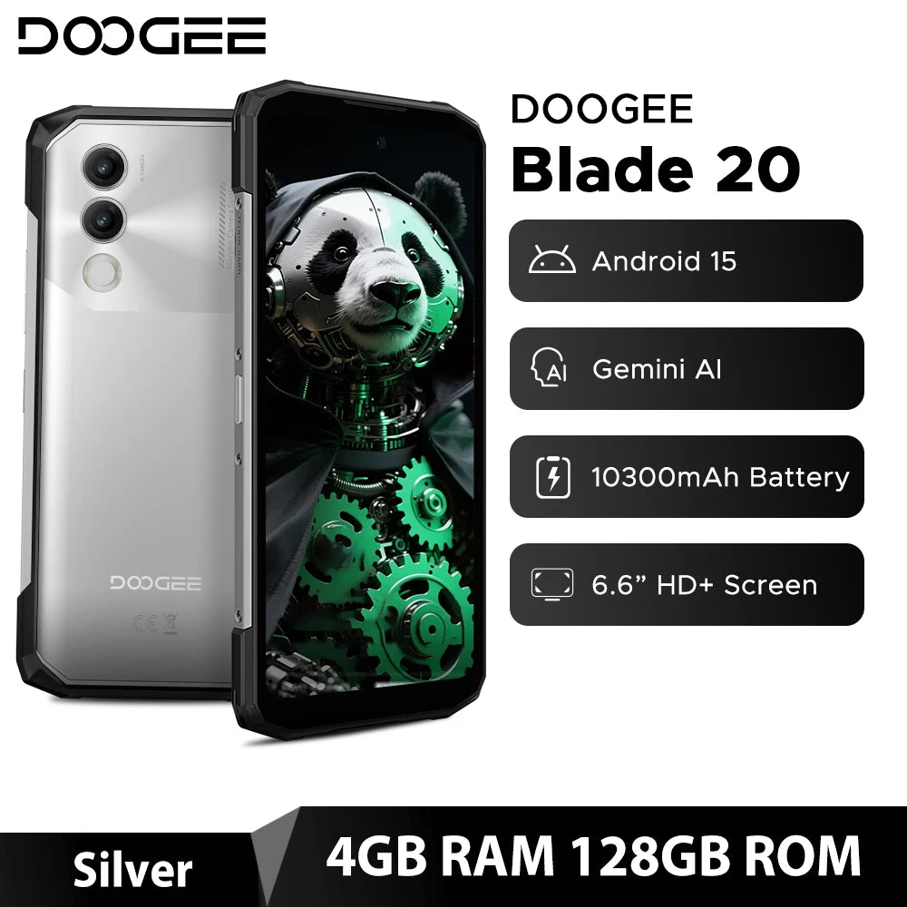 DOOGEE Blade20 Robustes Gemini AI Smartphone - 10300mAh 6,6 Zoll 18W
