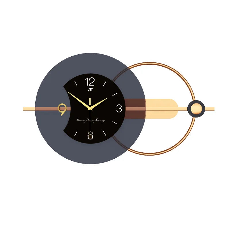 Large Wall Clock Modern Design Feather Luxury Light Silent Metal Wall Watch Home Decor Living Room Dining Room Clocks