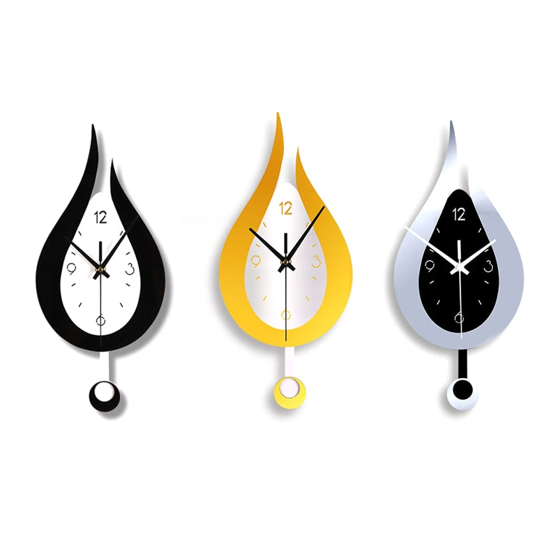 Modern Water Dropping Design Wall Clock Creative Acyrlic Pendulum Clock for Home Bedroom Living Room Office Decoration Mute Time