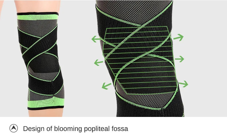 Knee Compression Sleeve with Adjustable Straps for Running Working Out and Sports Wearing Hiking Soccer Basketball Running Sport