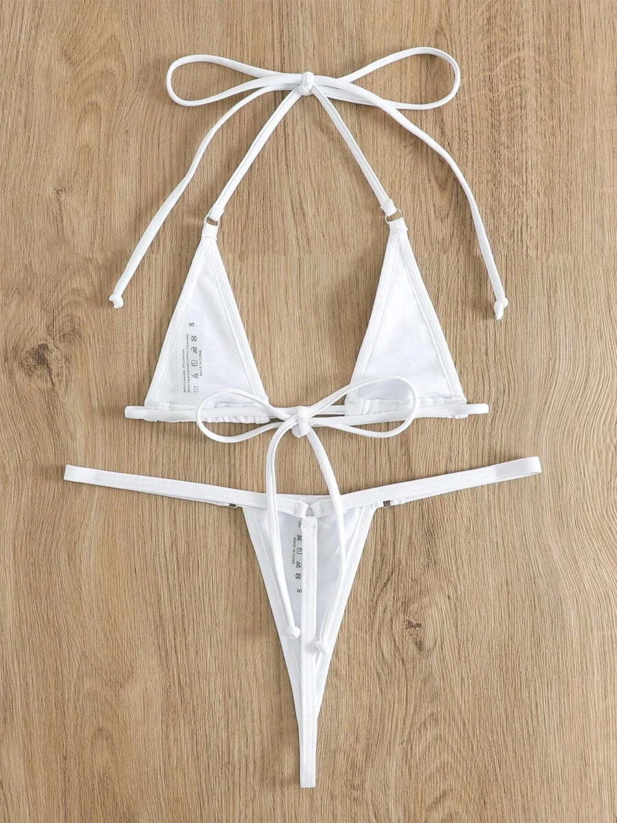Elegant Micro Bikini Wire-Free Support Low Waist Design Mini Tanga Brazilian Frauen Schwimmanzug