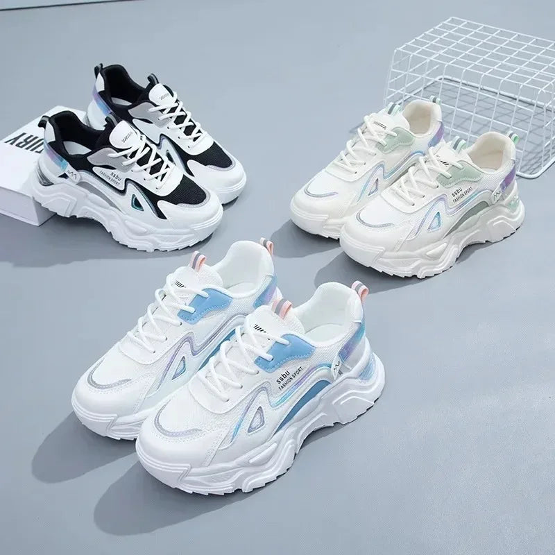 NEW Sneakers Women Platform Flat Shoes Woman Shoes Green Casual Trainers Ladies Chunky Sneakers Women Shoes