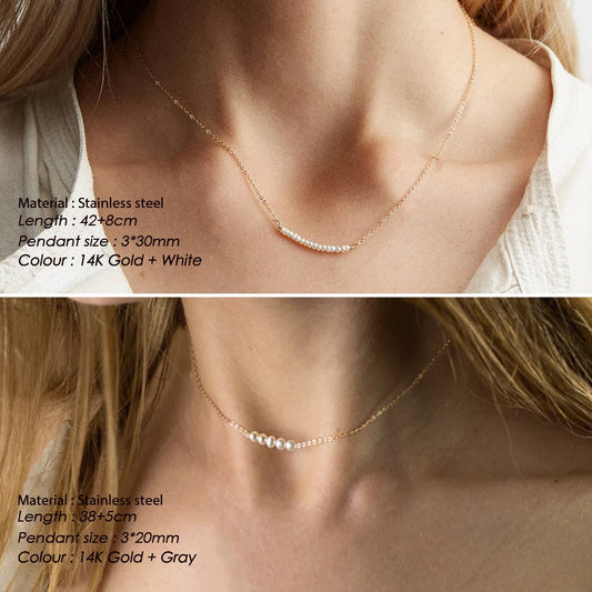 Colier cu pandantiv din perle artificiale, coliere cu pandantiv pentru femei, culoare aurie, colier din oțel inoxidabil, cadou de Crăciun, en-gros, dropshipping