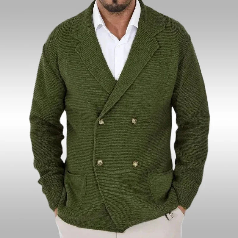 TIKALIACN Cardigan Spitz-Revers - Leicht Polyester, Doppelreihiger Verschluss, Größe M-XL