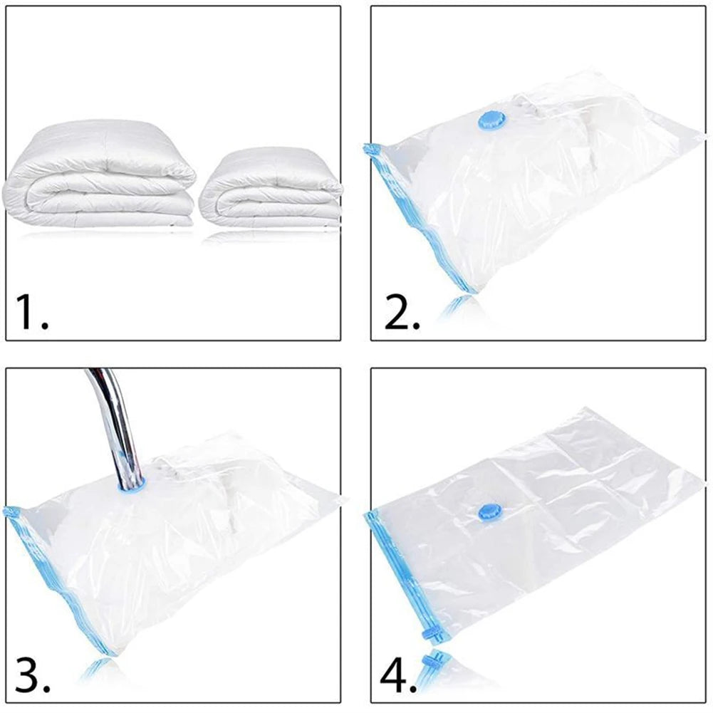 Transparent Vacuum Bag Folding Compressed Space Saving Clothes Storage Vacuum Storage Bag Household 1 Pcs