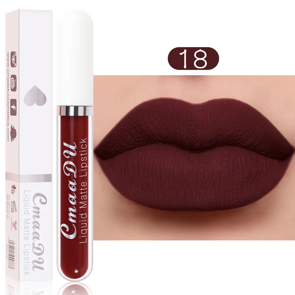 Liquid Matte Lippenstift 2025 - Wasserfest Langanhaltend Make-up Frauen - Kosmetik Koreanisch Makeup Beauty Lip Gloss Tint Fleck