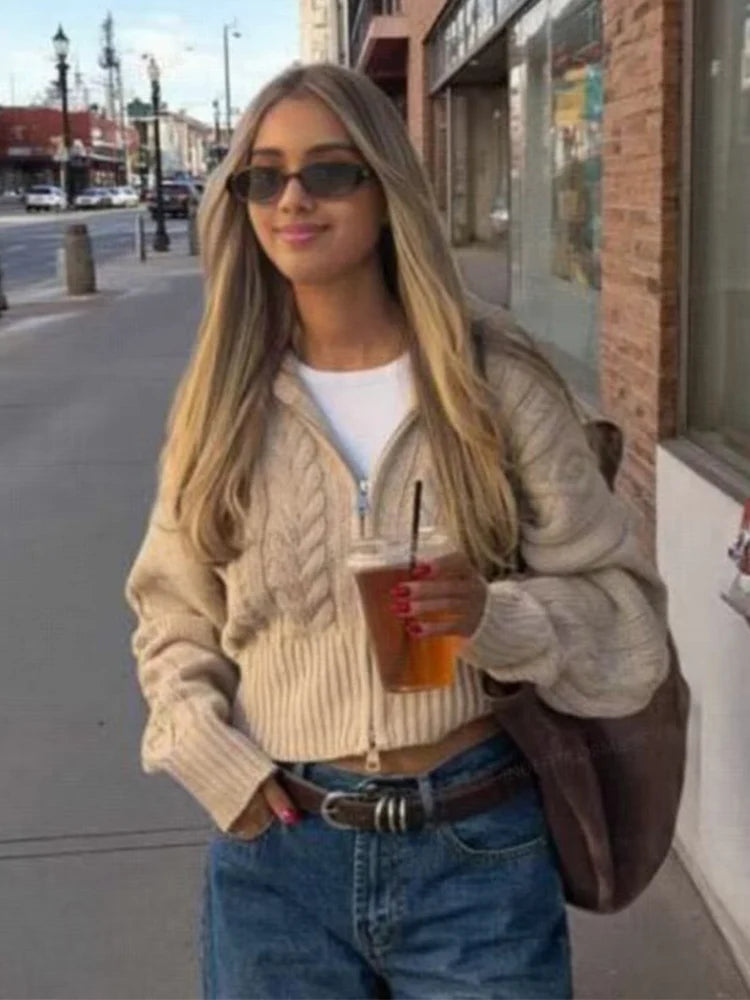 Klkxmyt Cardigan Stehkragen Reißverschluss - Gewicht 120–220 g/m² Größe Regular Alltagstauglich