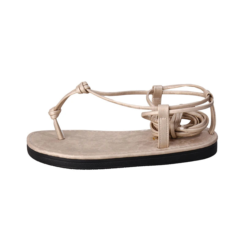 Sandalen 2025: FMZXG Flat Sandals Women's 2025 Summer Open-toe Leg Lace-up - Sandals Non-slip Casual Fashion Lace-up Roman Women's Shoes Large Size Collection