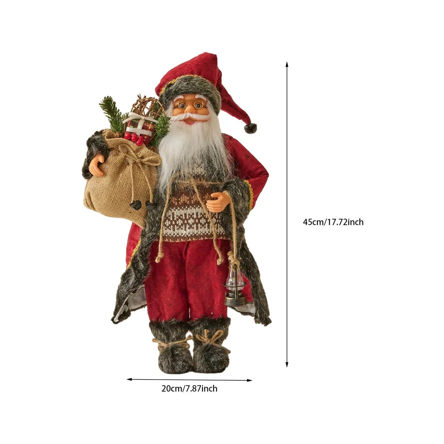 SantaKunst Realistischer Weihnachtsmann - Größe 20 cm, Handbemalt