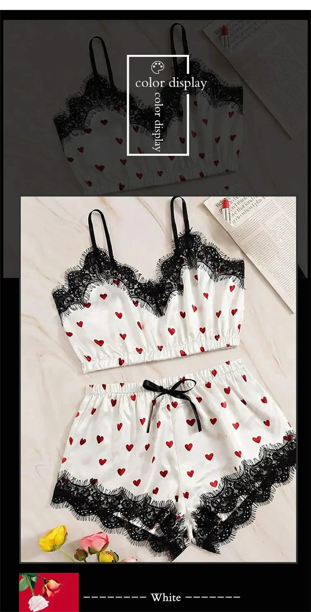 Pyjama-Set 2025: 2PCS Pajama Suit Women Fashion V-Neck Stretch Satin Lace - Sexy Lingerie Bowknot Pyjamas Sleep Shorts Set Sleepwear Sling Set New Collection
