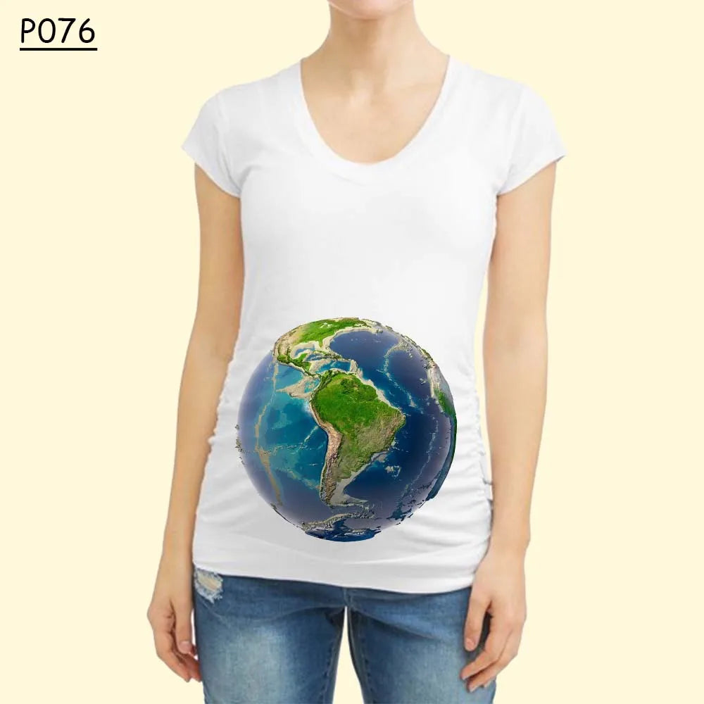 Cartoon Ball Umstandsmode 2025 - Kurze Ärmel T-Shirt Sommer Frauen Schwangerschaft - Hot Stillen Bedruckt Schwangere Tops Tee