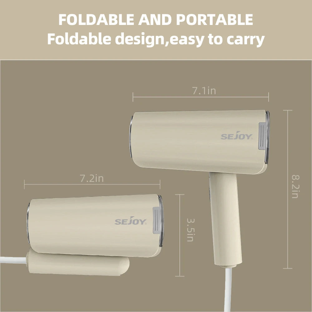 Sejoy Dampfglätter Tragbar - 150ml Handheld Stoff Dampfer Schnellhitzung 1000W Dampfbügeleisen für Zuhause Reisen