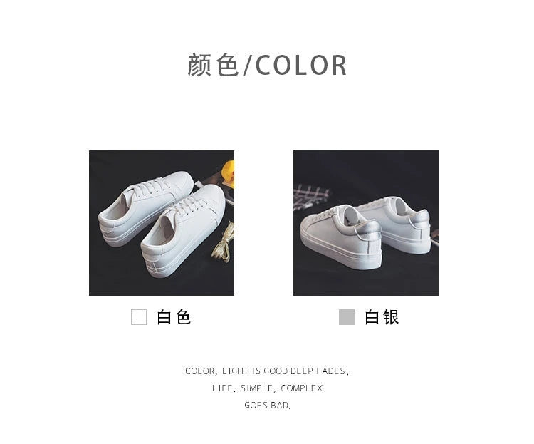Women Platform Flats Shoes New Fashion Classic Vulcanize Shoes Spring Sport Shoes Casual PU Leather Female White Sneakers Shoes