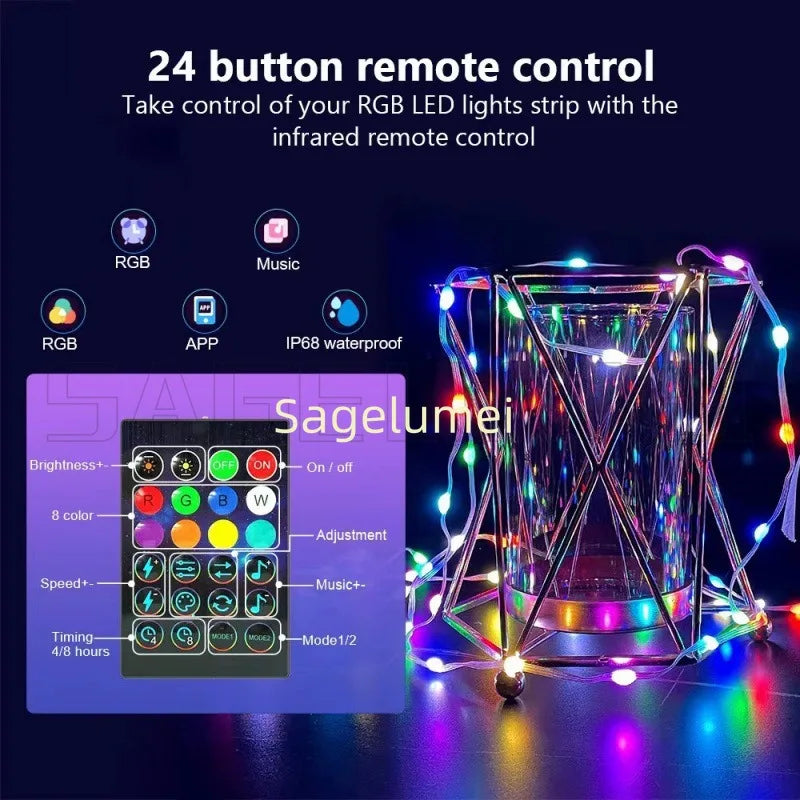 SAGE LU MEI RGB Smart LED Lichterkette - Länge 5–40 m, USB, 6 V DC