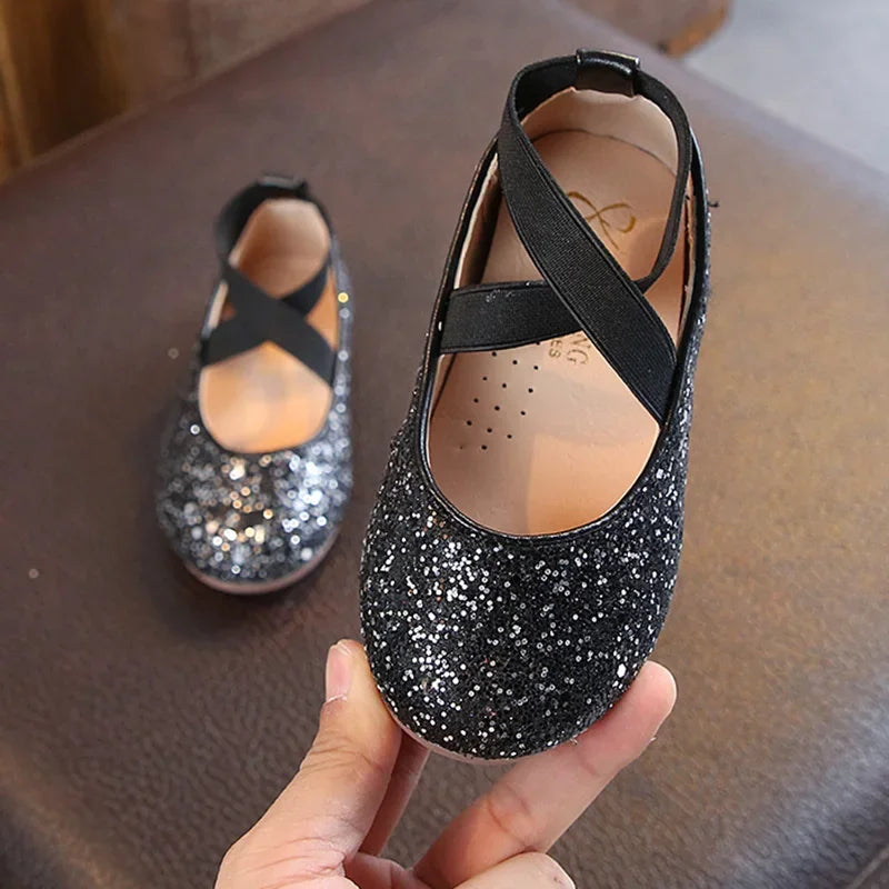 Mädchen Prinzessin Schuhe 2025 - Frühling Herbst Baby Weiche Sohle Tanz Ballet Flats - Rosa Bling Süße Schuhe 7-13J Größe 26-35