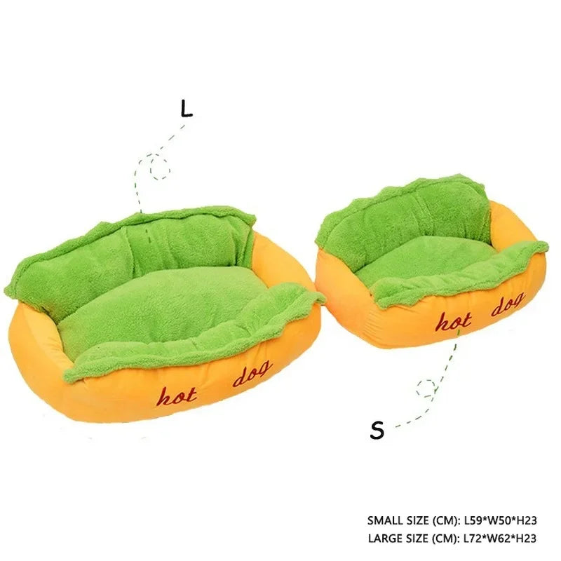 Warmes Hunde Bett 2025 - Abnehmbar Weiche Liege für Große Hunde - Waschbar Elastisch Welpe Katze Haustier Haus Sofa Indoor Zwinger