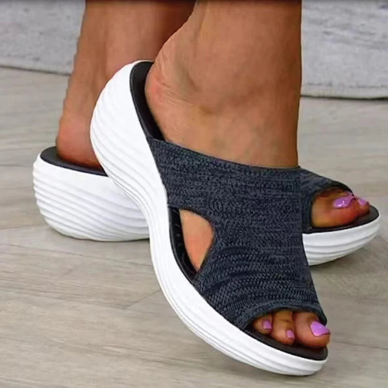 Woman Sandals Shoes Summer Elegant Women's Sandals Slides Sandals Ladies Wedge Shoes Woman Breathable Female Footwear Slipper