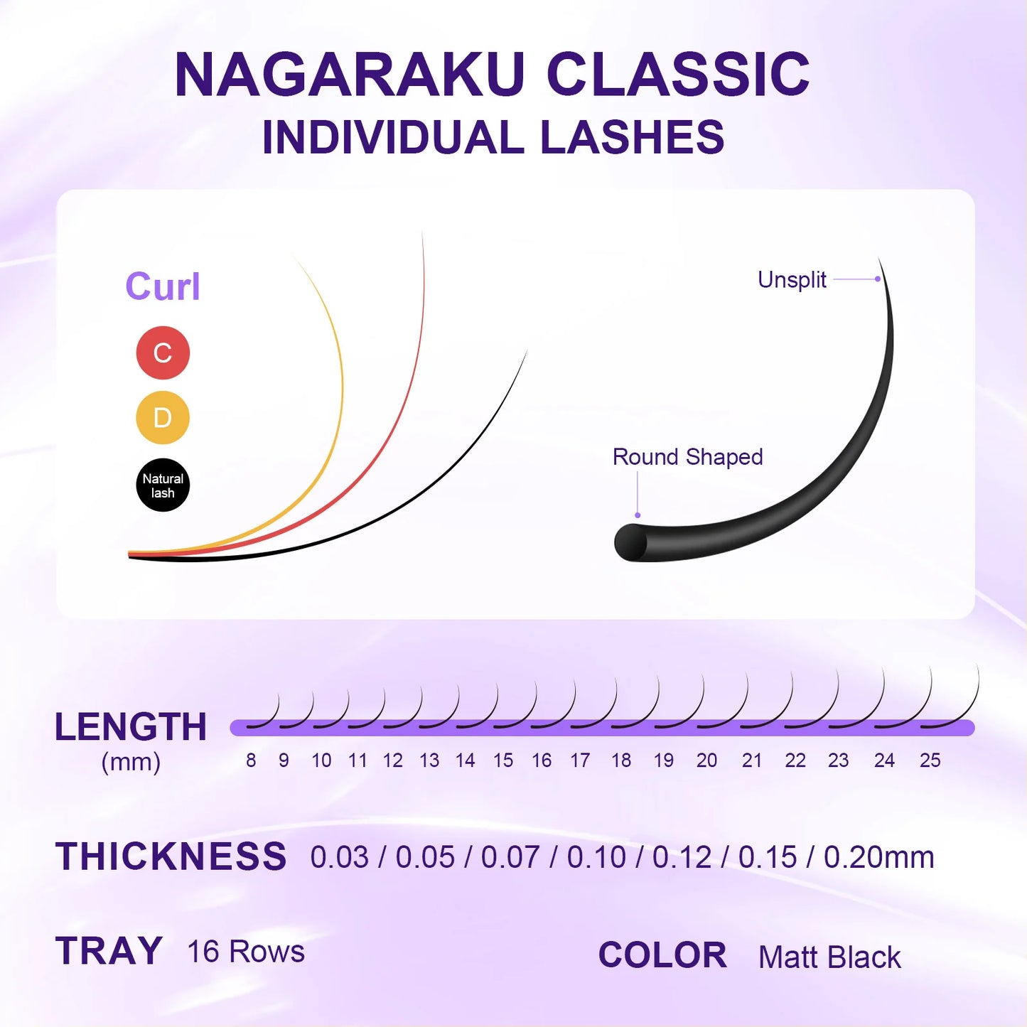 NAGARAKU Premium Faux Mink Individual Eyelash Extension Supplies Lashes Natural Soft Mink Eyelash Makeup Classical Eyelashes