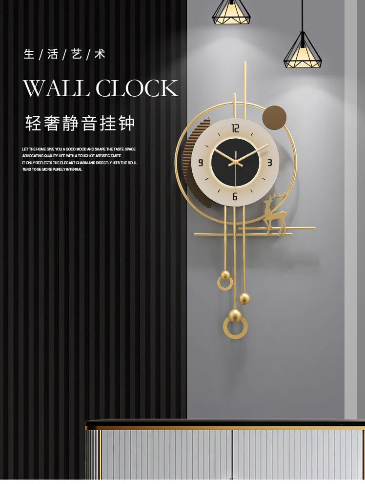 W Quartz Wanduhr Modern - Groß 60cm Leise Batterie