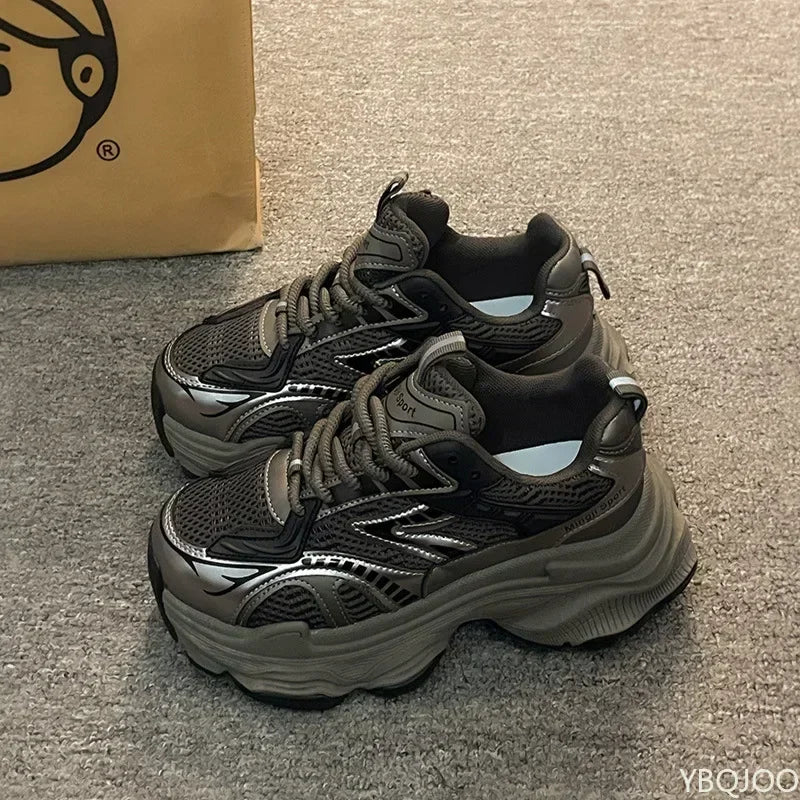 Platform-Sneaker 2025: YBQJOO Women Platform Sneakers 2025 Autumn New - Fashion Casual Lace Up Sports Shoes Woman Non Slip Walking Shoes Ladies Vulcanize Collection