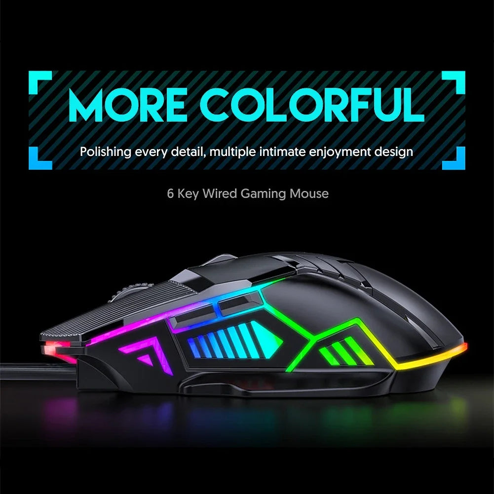 Fanmuran Gaming-Maus Ergonomisch - 3200 DPI, 6 Tasten, RGB