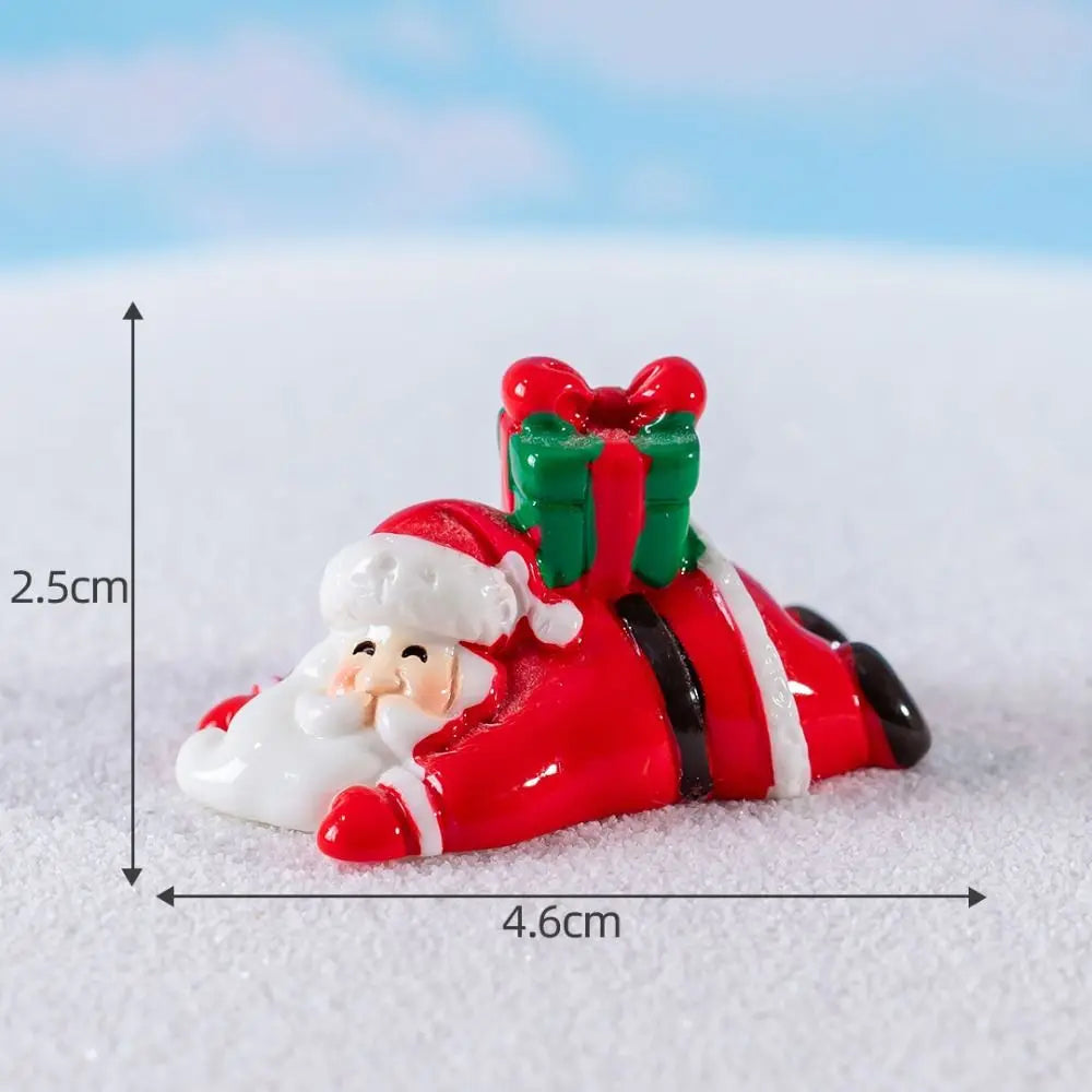 Funny Bonsai Decor Weihnachtsszene Santa Figuren - Mini Harz Schnee-Design