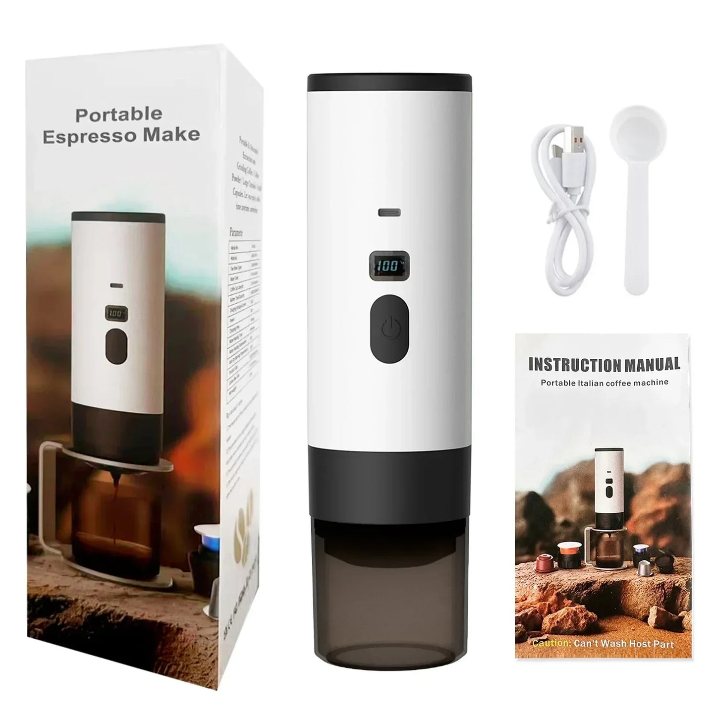 Kaffeemaschine 2025: INSIS FEMME Portable Electric Coffee Maker 3-in-1 - Capsule Coffee Grinder Travel Cordless Heating Car Home Camping Collection