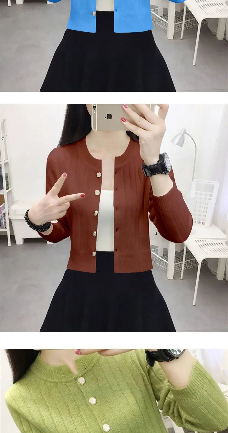 CN Fujian Cardigan Leicht Kurz - Größe Kurz, Rundhals