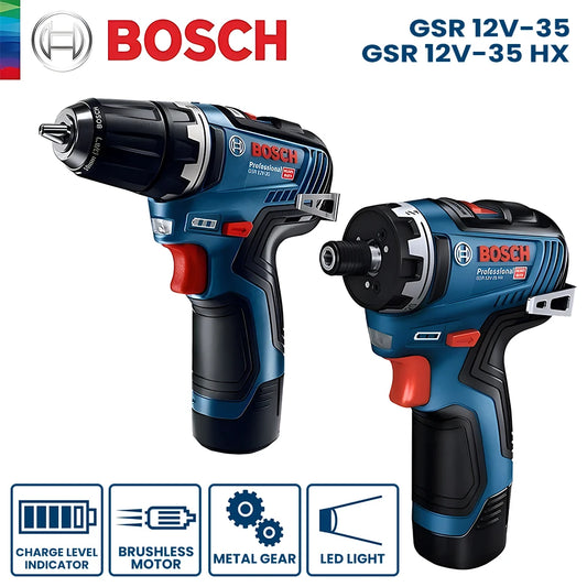 Bosch GSR 12V-35 HX Akku Schraubendreher Multi-Funktion Aufladbar Elektrobohrer Brushless Schraubendreher Heim Rotary Elektrowerkzeug