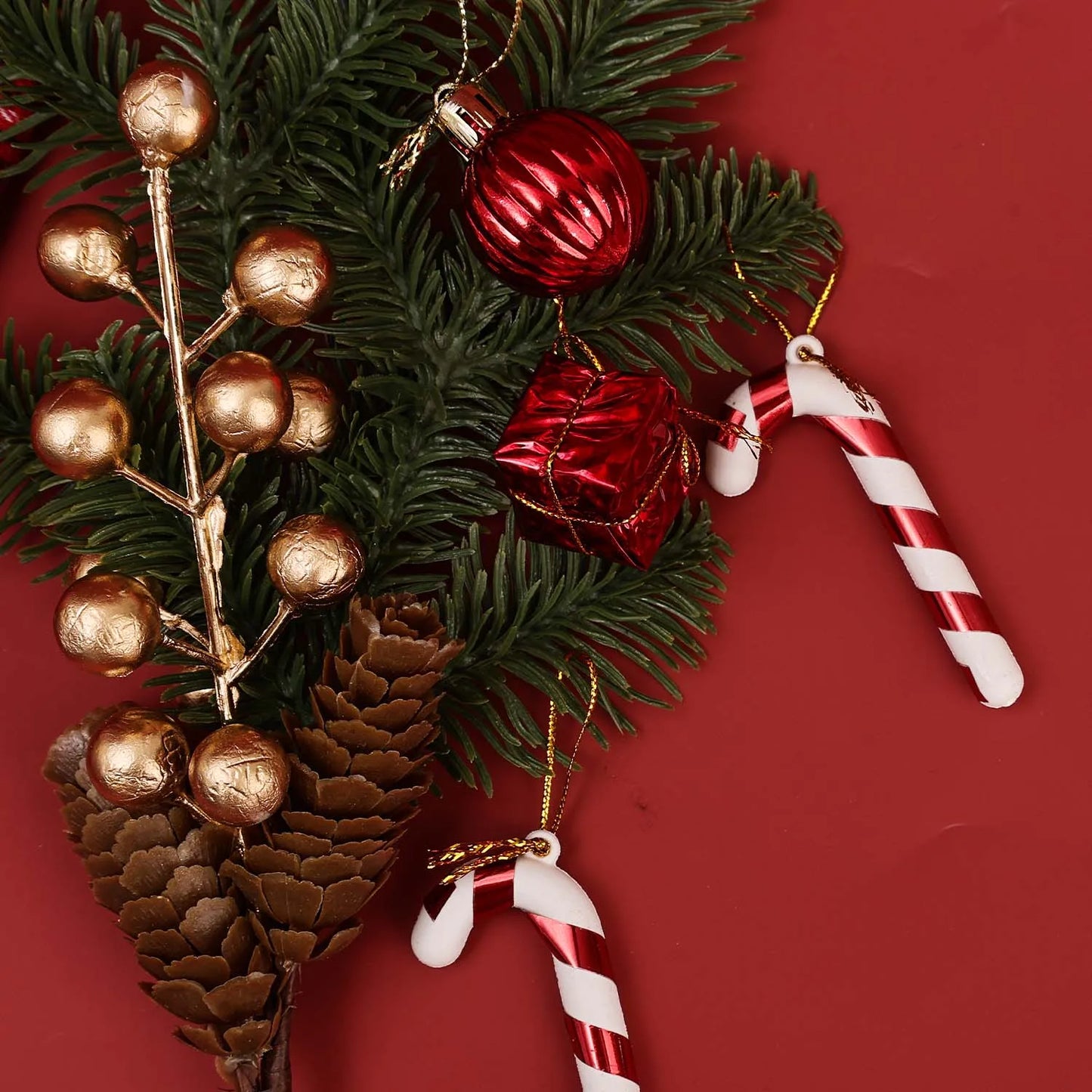 Choice Kugelset Rot-Gold Glitzer - 24 Stück, Ø2 cm