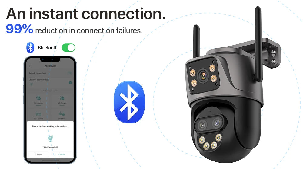 Dreilinsen-PTZ-IP-Kamera 6K HD Outdoor 8x Zoom WiFi Sicherheitskamera 4K 8MP Dual Screen Auto Tracking Wireless Video CCTV iCsee