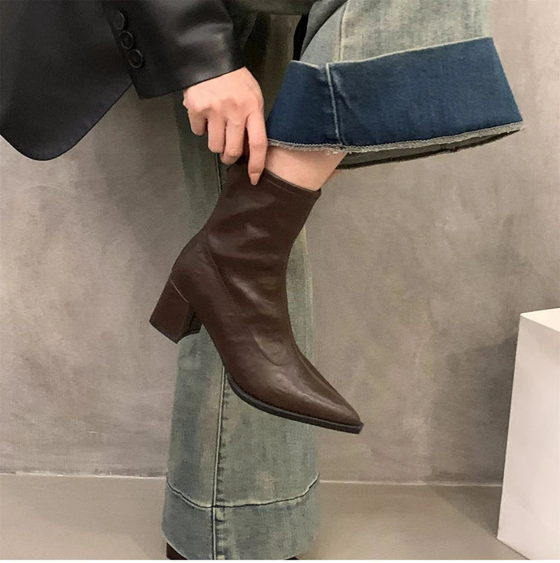 Ghete Chelsea UETEEY, de designer, vintage - Înălțimea tocului 5-8 cm, EU 36-41